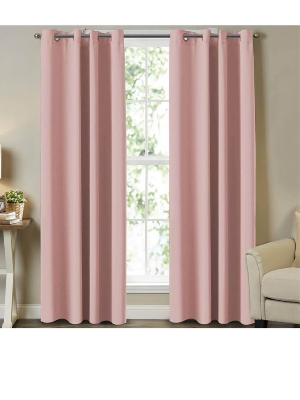 Turquoize Baby Pink Blackout Curtains for Girls Bedroom 108 Inch
